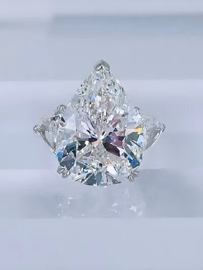 Pre-owned Boucheron Gia Certified 11.22 Carat G Si1 Pear Shape Diamond Three-stone Ring In Multi