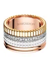 Boucheron Large Mixed Gold And Diamond Quatre White Ring