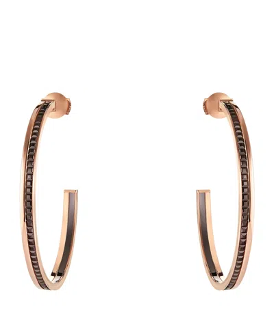 Boucheron Women's Quatre Classique 18k Pink Gold & Brown Pvd Large Hoop Earrings