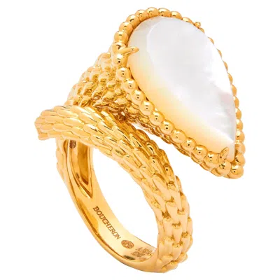 Pre-owned Boucheron Large Serpent Boheme Mother Of Pearl Ring In Multi