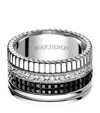 Boucheron Large White Gold And Diamond Quatre Black Ring
