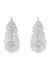 Boucheron Medium White Gold And Diamond Plume De Paon Earrings In White