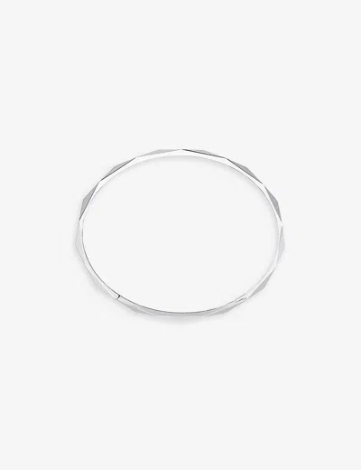 Boucheron Womens White Gold Facette 18ct White-gold Bangle Bracelet