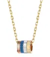 Boucheron Tricolor Gold Quatre Blue Ceramic And Diamond Pendant Necklace In Blue