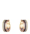 Boucheron Mixed Gold And Diamond Quatre Classique Hoop Earrings