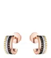 Boucheron Mixed Gold And Diamond Quatre Classique Mini Hoop Earrings