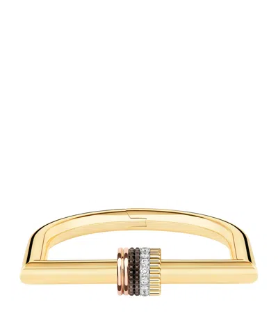 Boucheron Mixed Gold And Diamond Quatre Classique Tube Bracelet