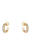 Boucheron Mixed Gold And Diamond Quatre Hoop Earrings