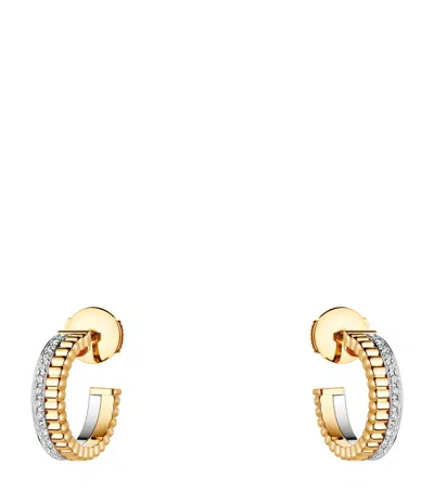 Boucheron Mixed Gold And Diamond Quatre Hoop Earrings