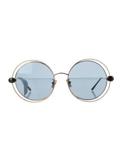 Pre-owned Boucheron Oversize Mirrored Sunglasses In Gold