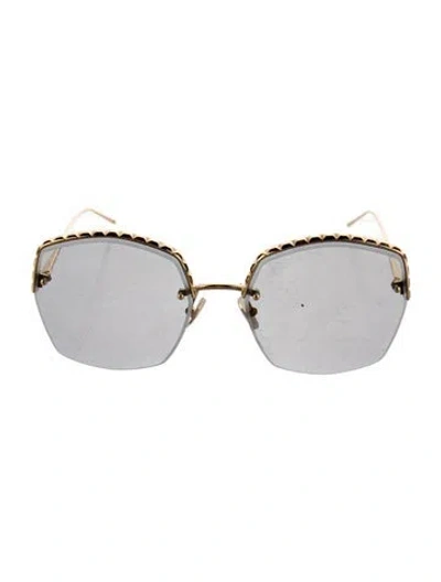 Pre-owned Boucheron Oversize Tinted Sunglasses In Gold