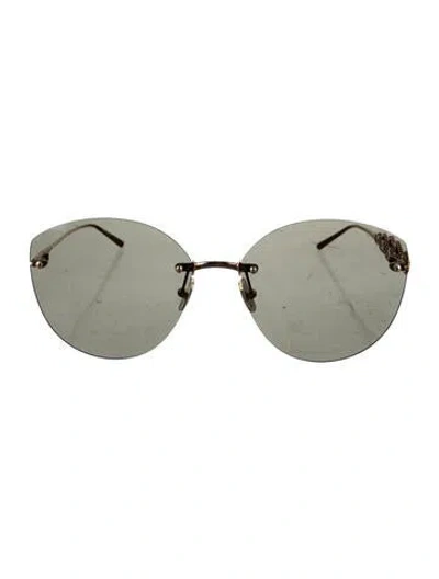 Pre-owned Boucheron Oversize Tinted Sunglasses In Gold