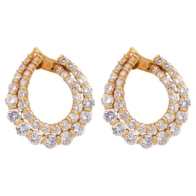 Pre-owned Boucheron Paris 12.40 Carat Diamond 18k Yellow Gold Hoop Earrings