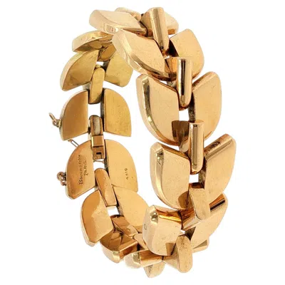 Pre-owned Boucheron Paris Georges Lenfant Palmettes 18k Link Bracelet Yellow Gold