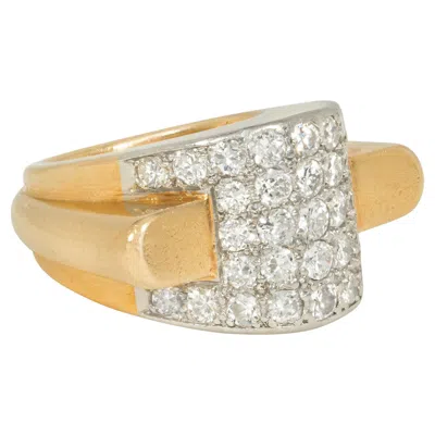 Pre-owned Boucheron , Paris Retro Gold And Diamond Airplane Ring In Multi