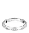 Boucheron Platinum And Diamond Facette Wedding Band In Silver
