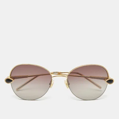 Pre-owned Boucheron Purple/gold Tone Gradient Bc0079s Aviator Sunglasses