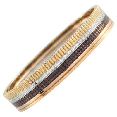 Pre-owned Boucheron Quatre 18k Yellow, Rose, And White Gold 1.48ct Diamond Bracelet