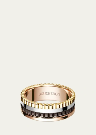 Boucheron Quatre Classic Small 18k Four-color Gold Small Band Ring In Multi