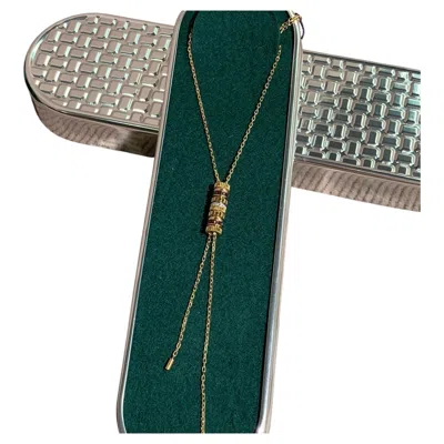 Pre-owned Boucheron Quatre Classique 18k Gold Pendant Tassel Necklace Ceramic Diamond In Multi