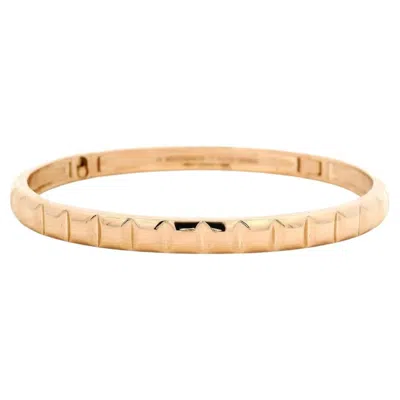 Pre-owned Boucheron Quatre Clou De Paris 18 Karat Rose Gold Bangle In Red