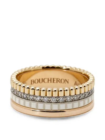 Pre-owned Boucheron Quatre White Edition Diamond Ring In Gold