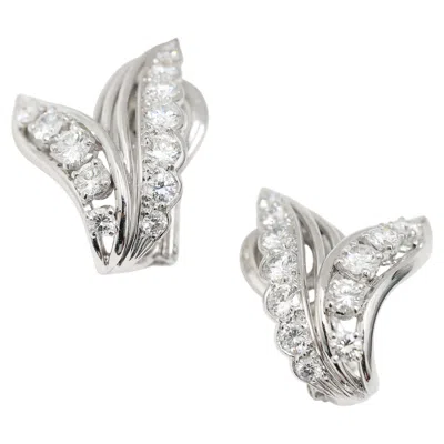 Pre-owned Boucheron Rare 1940s  Paris 18k White Gold 1.65ct Vs Diamond Clip-on Earrings