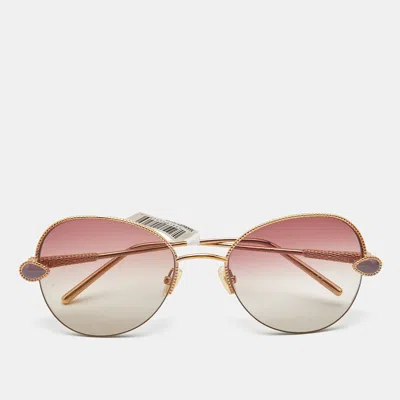 Pre-owned Boucheron Red/gold Tone Gradient Bc0079s Aviator Sunglasses