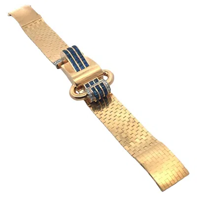 Pre-owned Boucheron Retro Sapphire And Diamond Bracelet In Blue