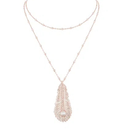 Boucheron Rose Gold And Diamond Plume De Paon Necklace