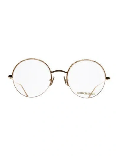 Pre-owned Boucheron Round Eyeglasses In Gold