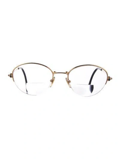 Pre-owned Boucheron Round Eyeglasses In Gold