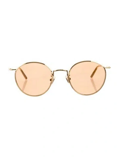 Pre-owned Boucheron Round Mirrored Sunglasses In Gold