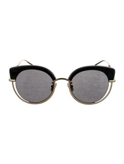 Pre-owned Boucheron Round Tinted Sunglasses W/ Tags In Gold