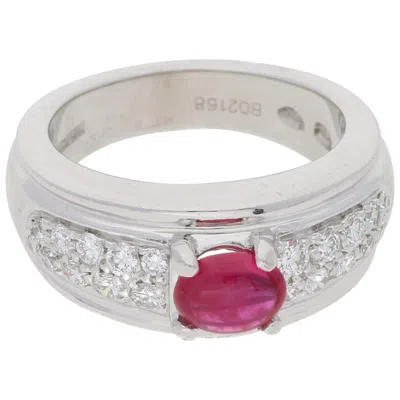 Pre-owned Boucheron Ruby And Diamond Platinum Ring In Multi