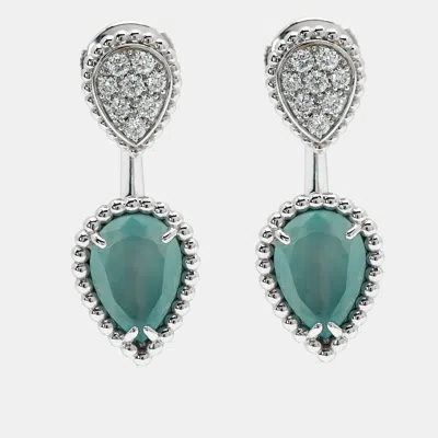 Pre-owned Boucheron Serpent Boheme Aquaprase Diamond 18k White Gold Dangle Earrings