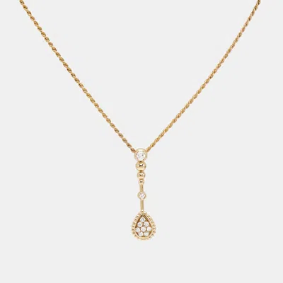 Pre-owned Boucheron Serpent Boheme Diamond 18k Yellow Gold Pendant Necklace