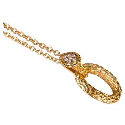 Pre-owned Boucheron Serpent Bohème Diamond 18k Yellow Gold Pendant Necklace, France