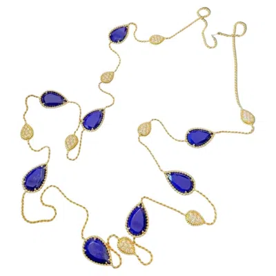 Pre-owned Boucheron Serpent Bohème High Jewelry Collection Lapis Lazuli Sweater Necklace In Multi