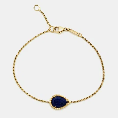 Pre-owned Boucheron Serpent Boheme Lapis Lazuli 18k Yellow Gold Bracelet