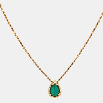 Boucheron Serpent Boheme Malachite 18k Yellow Gold S Motif Necklace