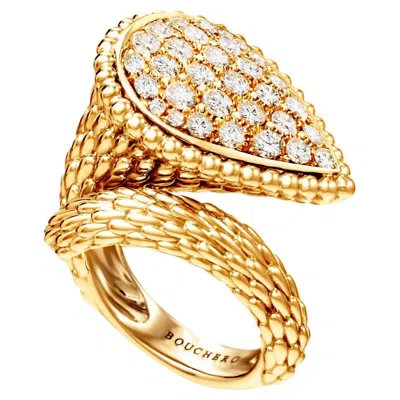 Pre-owned Boucheron Serpent Bohème Ring Yellow-gold Paved With Diamonds In Multi