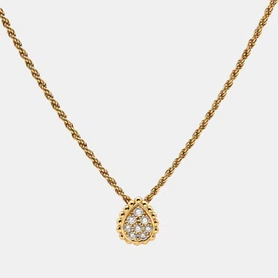 Pre-owned Boucheron Serpent Boheme S Motif Diamond 18k Yellow Gold Necklace