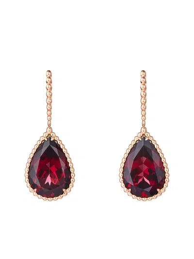Boucheron Serpent Bohème Sleepers Earrings In Red