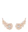 Boucheron Small Rose Gold Plume Da Paon Ear Clips In Pink