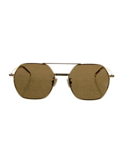 Pre-owned Boucheron Square Tinted Sunglasses W/ Tags In Gold