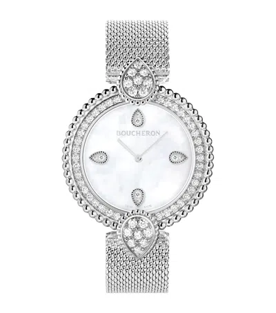 BOUCHERON STEEL AND DIAMOND SERPENT BOHÈME WATCH