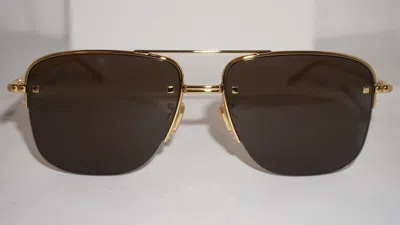 Pre-owned Boucheron Sunglasses Aviator Gold Brown Bc0130s 002 57 16 140