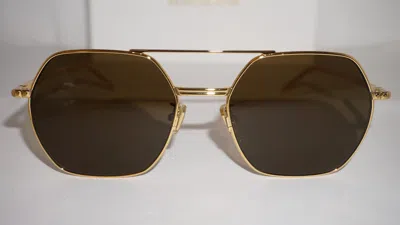 Pre-owned Boucheron Sunglasses Aviator Gold Brown Bc0138s 002 57 19 140
