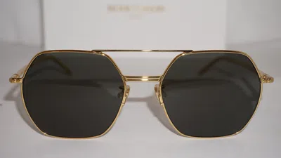 Pre-owned Boucheron Sunglasses Aviator Gold Hexagon Green Bc0138s 001 57 19 140
